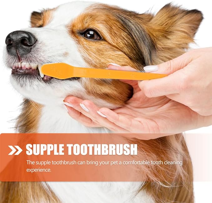 KESYOO 8pcs Dual-Head Dog Toothbrushes Soft Bristle Small and Large Sizes Pet Oral Care Handheld Puppy Teeth Cleaning Brush Set