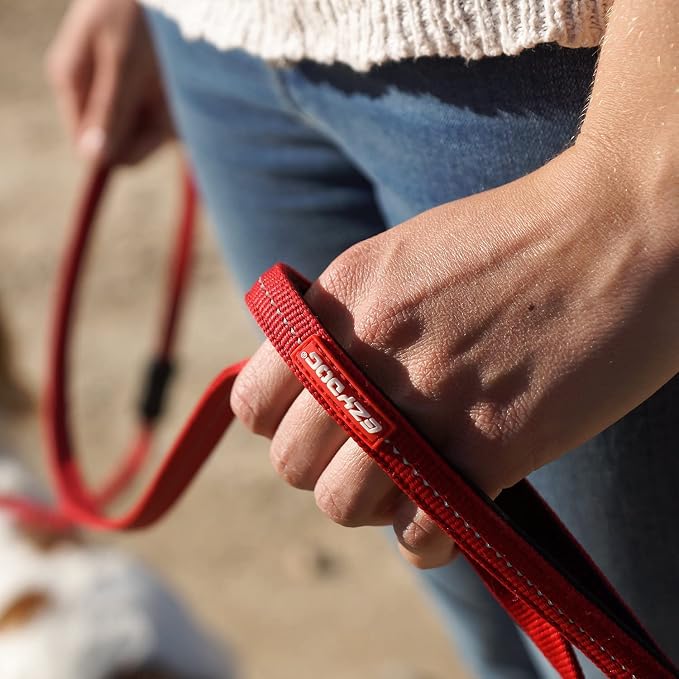 EzyDog Zero Shock Lite - Bungee Dog Leash, for Small Dogs - 72"_Blue | Shock Absorbing, Padded Neoprene Grip, Reflective Stitching, Strong for Pullers, .5" Soft Touch Webbing for Durability