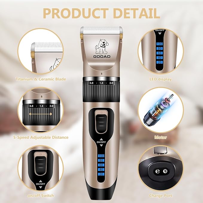 Dog Clippers for Grooming, Heavy Thick Hair & Coats Kit
