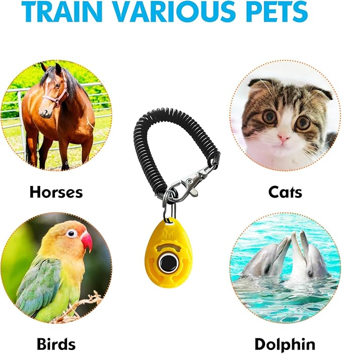 BONSO Dog Training Clicker with Wrist Strap, Yellow