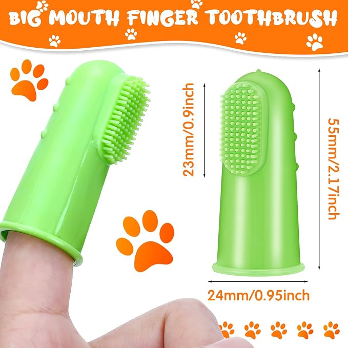 Nuogo 80 Pack Bulk Dog Toothbrush Soft Finger Brushes, Pet Finger Toothbrush for Easy Teeth Cleaning, Soft Dental Care Brush for Dogs, Small Cats and Puppies