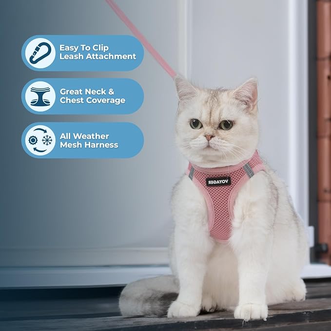 Voyager Step-in Pet Harness - All Weather Mesh, Adjustable Step in Harness for Cats and Dogs by Best Pet Supplies - 307S Pink, M