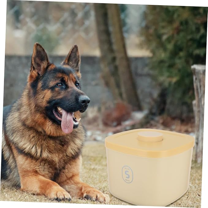 COLLBATH Pet Food Storage Container Small Airtight Dog Food Holder Yellow Vacuum Sealed Grain, Small, Yellow