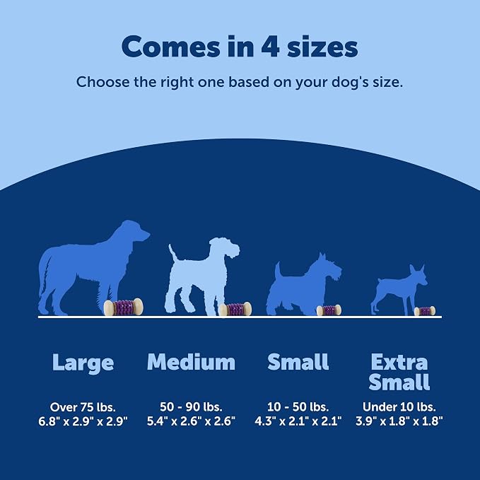 PetSafe Busy Buddy Nobbly Nubbly Treat Holding Dog Chew Toy, Medium | Durable Nylon & Vanilla-Scented Rubber, Add Treat Rings or Peanut Butter, Top-Rack Dishwasher Safe, for Dogs 25-50 Lb