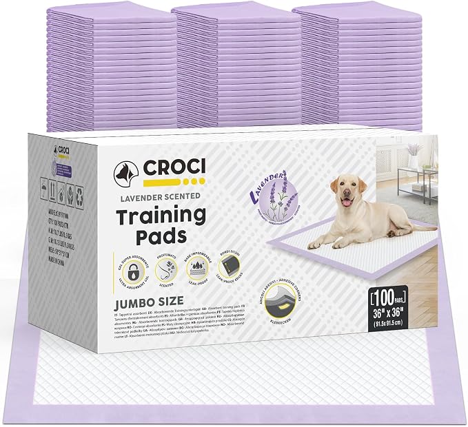 CROCI Dog Pads Lavender Scented 30x36in 40 Counts, 36x36in 100 Counts