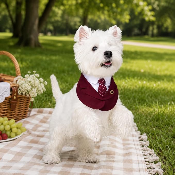 Premium Medium Dog Wedding Bandana for Dachshund, Medium