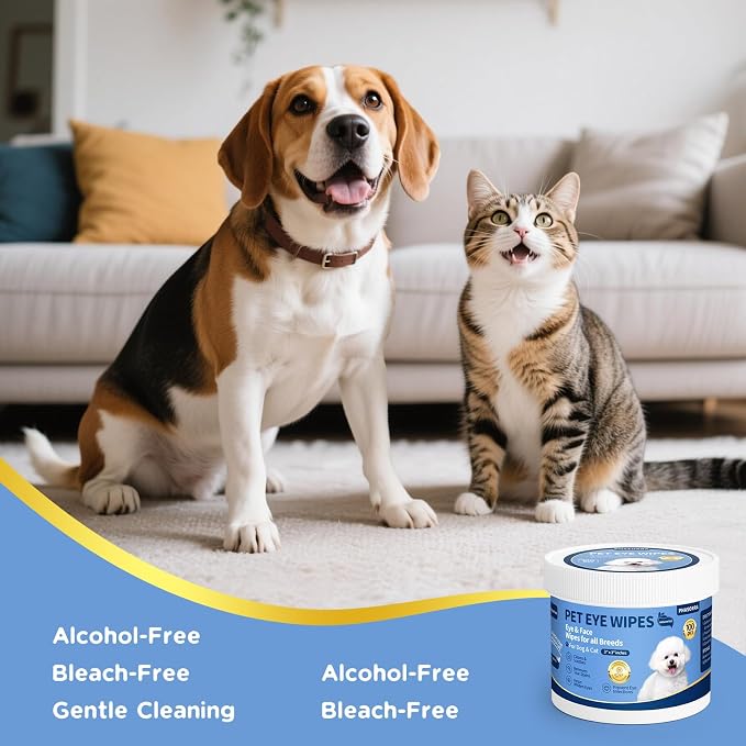 Hypoallergenic Eye Paw Face Wipes, 100pcs
