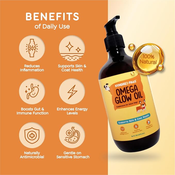 Omega-3-6-9 Oil for Dogs, Naturally Flavored & No Fishy Smell - 8.5 fl oz - Alternative to Salmon Based Fish Oil - 52% Omega 3-6-9-18% Lauric Acid - Supports Skin, Coat and Gut Health
