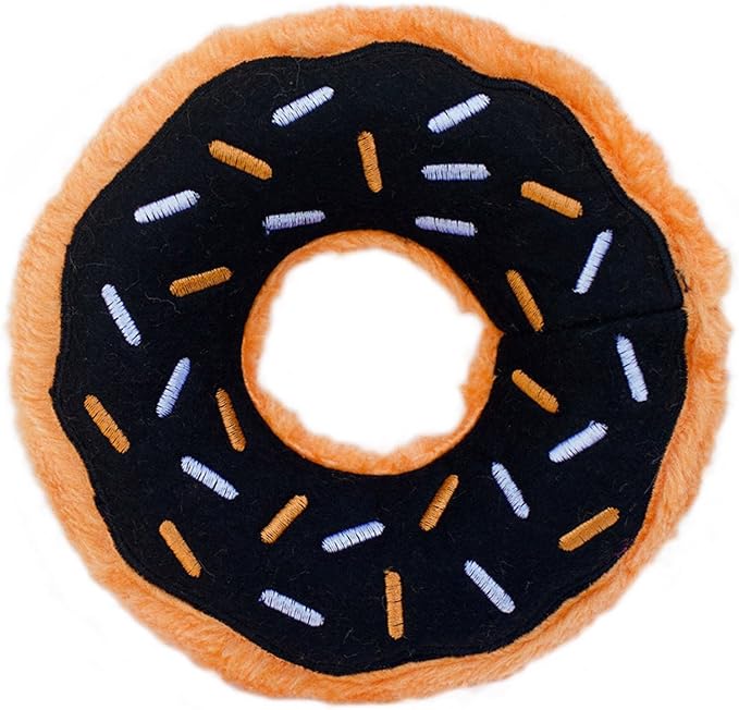 ZippyPaws Donutz for Small and Medium Dogs - Pumpkin Spice Donut | No Stuffing Dog Toys to Keep Them Busy, Squeaky Pet Toy for Boredom, Unstuffed Chew Toy, Soft Plush Puppy Products