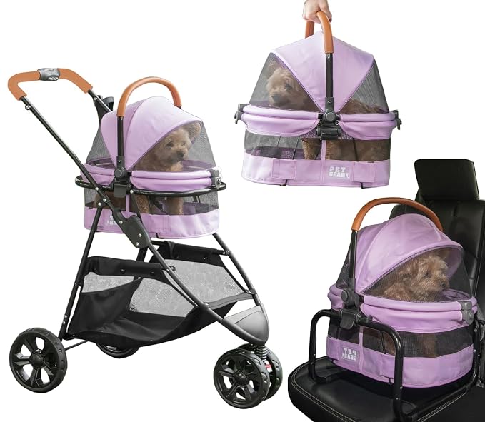Pet Gear 3-in-1 View 360 Travel System Stroller - Bright Lilac, 3 Wheel