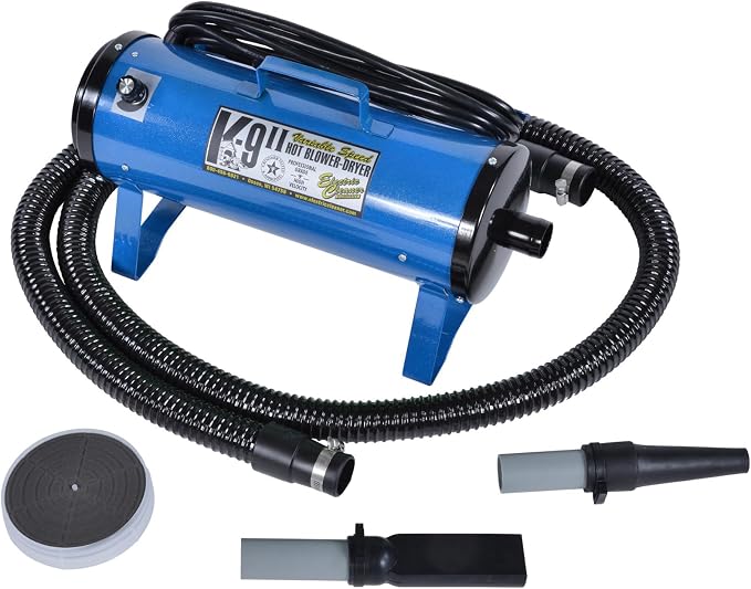 Electric Cleaner Company ECC K-9 II Variable Speed Dog Dryer, Professional Grooming Blower with Adjustable Airflow, Metallic Blue