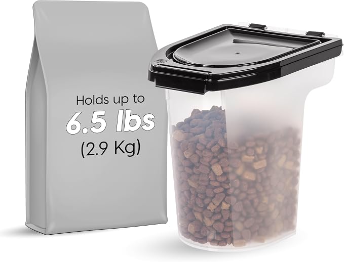 IRIS USA Dog Food Storage Container, Up to 6.5 lbs, Black