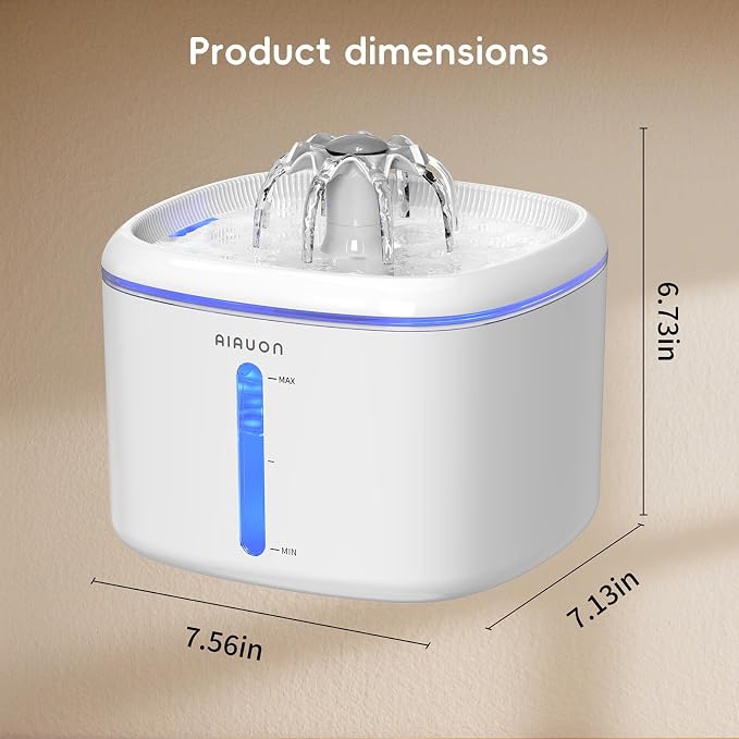 Cat Water Fountain,84oz/2.5L Pet Cat Fountain – Ultra Quiet Upgraded Automatic Pet Water Dispenser with 3 Replaceable Filters, Indoor Cat & Dog Drinking Bowl