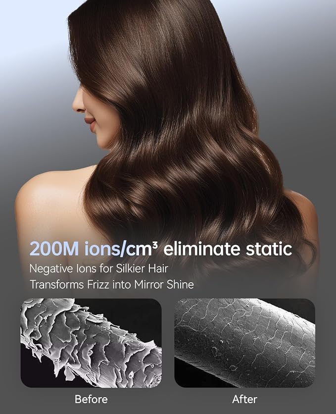 Hair Dryer with Diffuser, CONFU Blow Dryer for Curly Hair for Women Men | 21000PRM Travel Hair Dryer, Portable Lightweight Fast Drying Negative Ion Hairdryer for Home & Travel