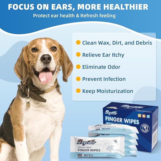 Dogcator Charcoal Puppy Pads with Dog Ear Wipes for Odor Control, 120 Pack Ear Wipes for Dogs, 40 Count Charcoal Pee Pads, Disposable Pet Care Supplies, Effectivly Remove Bad Smells