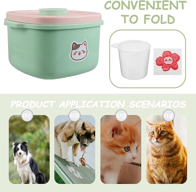 Kisangel Pet Food Storage Bin with Lid 5l Airtight Plastic Container Vacuum Seal for Dog Cat Food Preservation Home and Travel Use