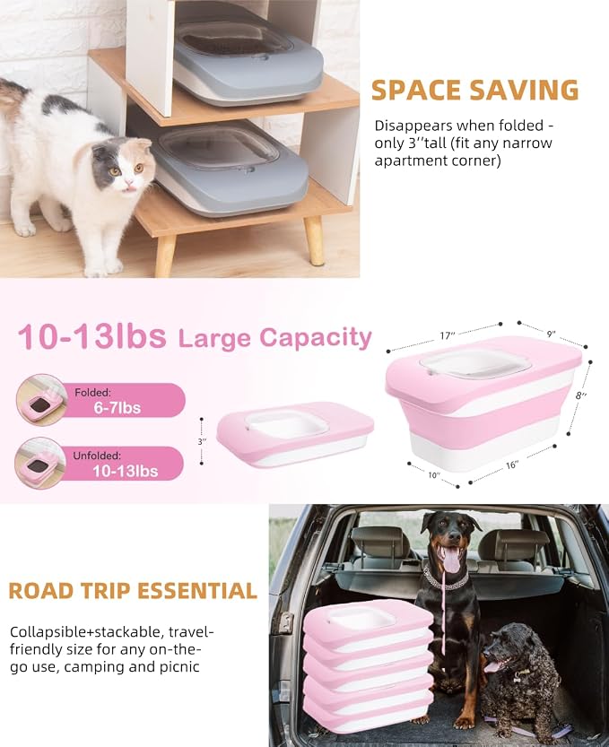 10-13 Lbs Airtight Dog Food Storage Container, 13 Lbs, Pink