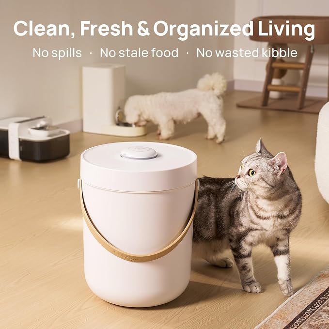 smartoo Vacuum Cat Dog Food Storage Container 10 lb, 10 lb, White
