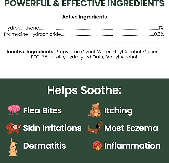 Hydrocortisone Spray for Dogs - 4 oz Anti Itch Spray for Dogs