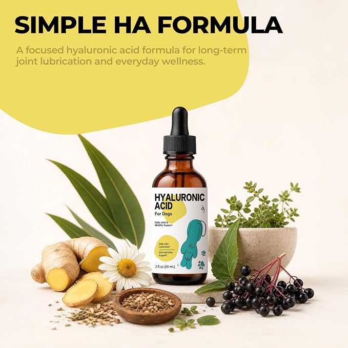 Hyaluronic Acid for Dogs, Hip & Joint Mobility, Skin Hydration Liquid Drops