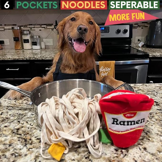 CHEWFFON Dog Puzzle Toy, Interactive Treat Hiding Enrichment Crinkle Toy | Hide & Seek Snuffle Crinkle, Nose Work Enrichment, Treat Dispensing Fun, Ramen Cup Design for Small & Medium Dogs