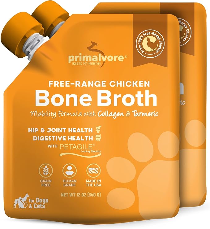 Free-Range Bone Broth for Dogs & Cats - Chicken, 2-Pack