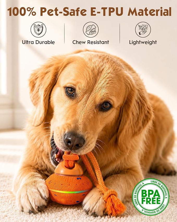 osou Interactive Dog Ball, Automatic Moving Toy with 3 Interactive Modes | Irregular Rotating, Motion-Activated, Auto off, 8 LED Lights & Bird Chirps, Rechargeable, Durable ETPU for All Breed Dogs