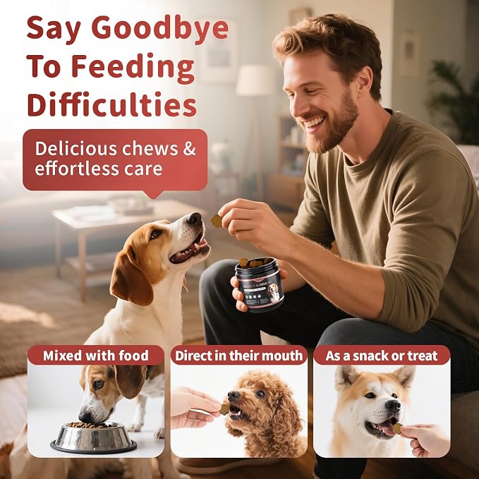 Dog Allergy Chews - Paw Licking, Seasonal Allergy & Itch Relief - Probiotics for Dogs Immune & Gut Health with Turkey Tail Mushroom, Pumpkin - Bacon Flavor - 90 Count