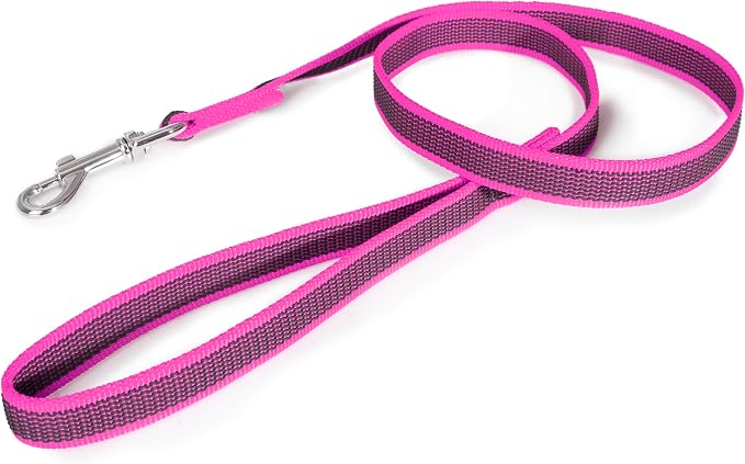 Color & Gray Super-Grip Leash with Handle, 0.79 in x 3.3 ft, Pink-Gray
