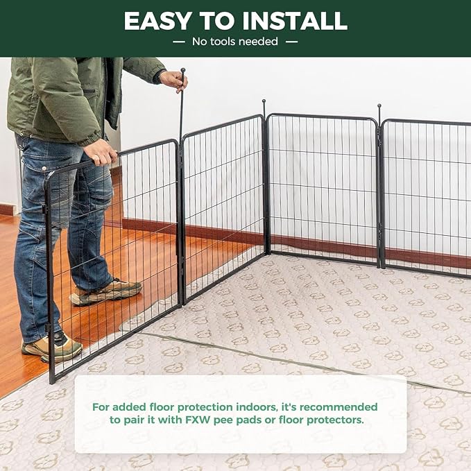 FXW Rollick Unleashed Dog Playpen, 32in, 16 Panels with Connectors, 2-Pack, Small/Medium, Black