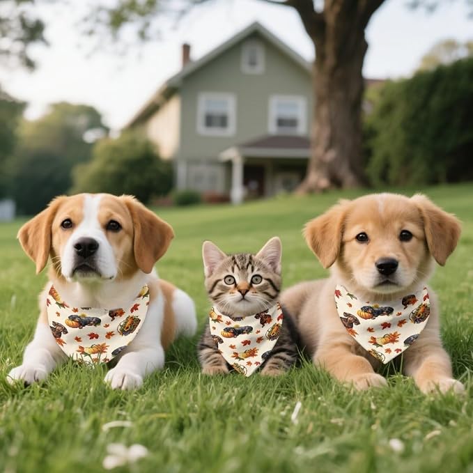 Jeiento Dachshund Dog Bandana Reversible Pet Scarf Bib Adjustable Maple Leaf Bandana Triangle Bibs, Polyester