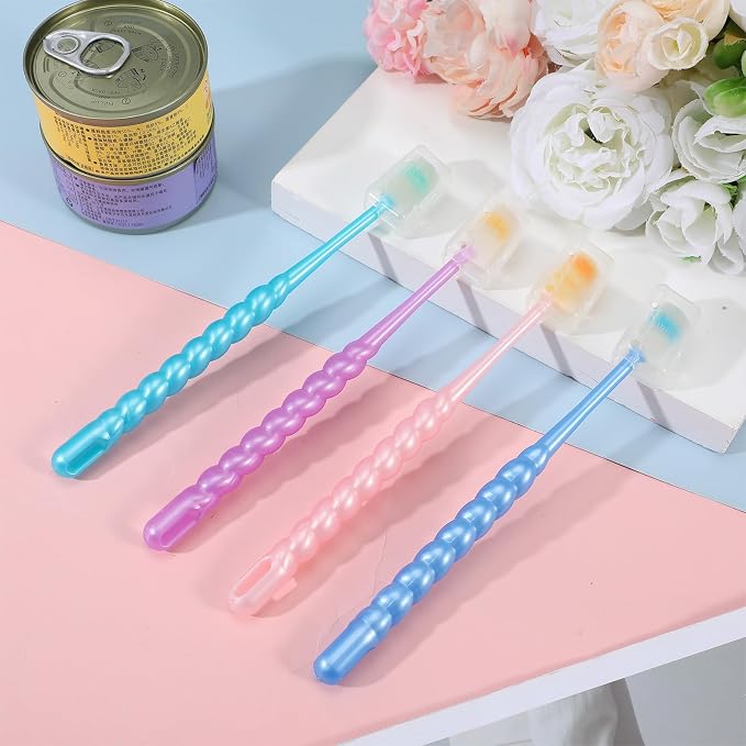 4 Pcs Cat Toothbrush 360, Deep Teeth Cleaning Cat 360 Toothbrush, 360 Toothbrushes Cat Soft Bristle Multi-Color, 360° Pet Toothbrush Round Design for Small Dogs Cats Dental Care