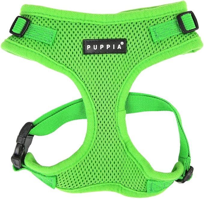 Authentic Puppia RiteFit Harness with Adjustable Neck, Green, Small