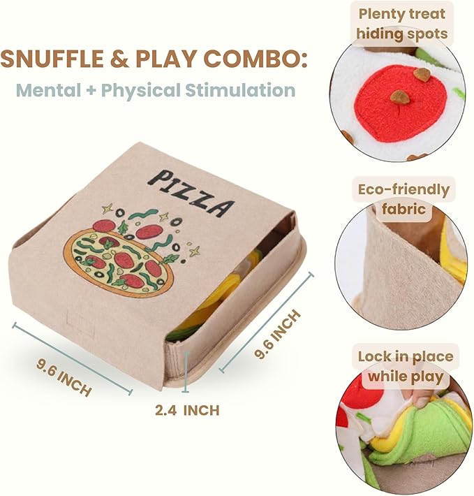 American Brand | Interactive Dog Puzzle Toy | Anti-Boredom & Mental Stimulation | Snuffle Mat for Dogs | Slow Feeding & Enrichment Game | Small, Medium, Large Dogs | Pizza or Bowling (Pizza)