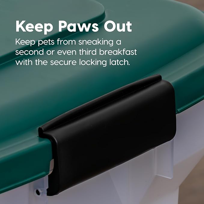 IRIS USA Airtight Pet Food Container, Up to 22 lbs, Green