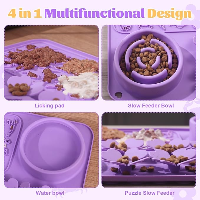 Star&Mi Slow Feeder Dog Bowls, 3-Layer Interactive Dog Puzzle Feeder, Dog Slow Feeder Bowl & Lick Bowl for Dogs, Non-Slip Dog Bowl Slow Feeder for Medium & Large Breeds