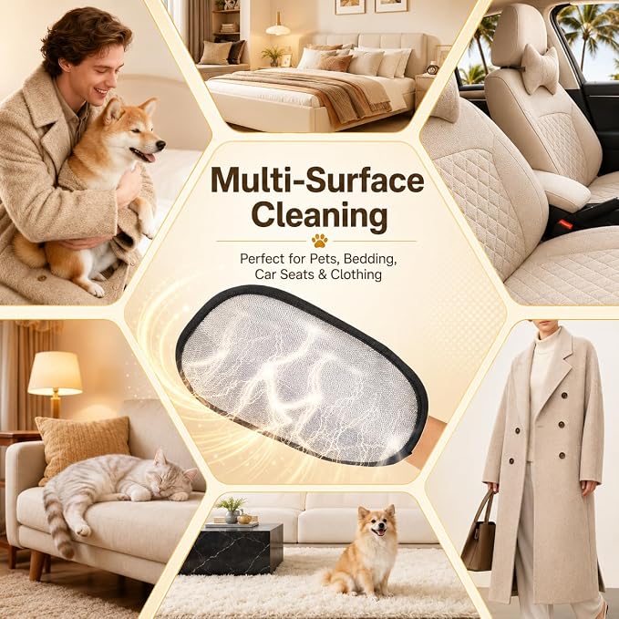 LuxUltra Pet Hair Removal Glove for Cats & Dogs - Electrostatic Pet Hair Remover Gloves 2 Pack, Reusable Pet Hair Remover for Couch, Furniture, Sofa, Car Seat, Carpet, Clothes, Laundry