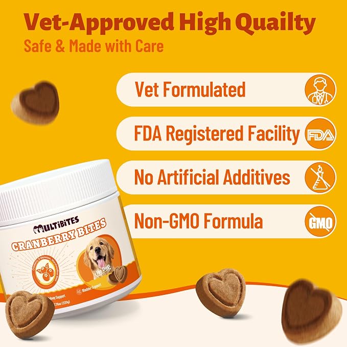 Cranberry Supplement for Dogs with D-Mannose, Chicken 330 Bites
