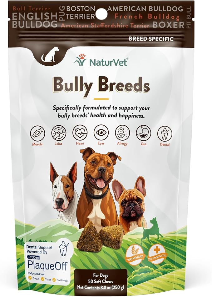 NaturVet Breed Specific Multivitamin for Bully Breed Dogs | 50 Soft Chews