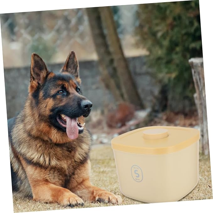 Luxshiny Vacuum Sealed Small Yellow Pet Food Storage Container Airtight Cat and Dog Food, Small, Yellow