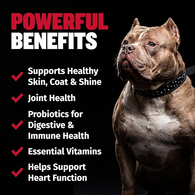 Bully Max 9-in-1 Dog Multivitamin, 75 Soft Chews - Dog Vitamins and Supplements with Glucosamine Probiotics Omega-3 for Hip & Joint, Skin & Coat, Immune, Digestive Support, All Breeds, Made in USA