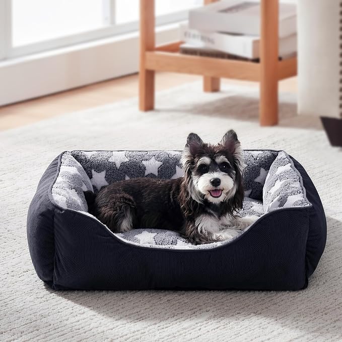 GASUR Orthopedic Rectangle Dog Bed - Small 20x19x6in, Black