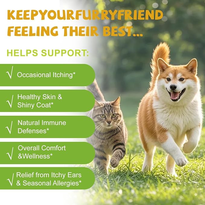 Dog Multivitamin Liquid Drops (60ml) – Multivitamins for Indoor Cats – Vitamin C, Vitamin D & B1, Dog Health Supplements for Skin Care, Joints & Hips