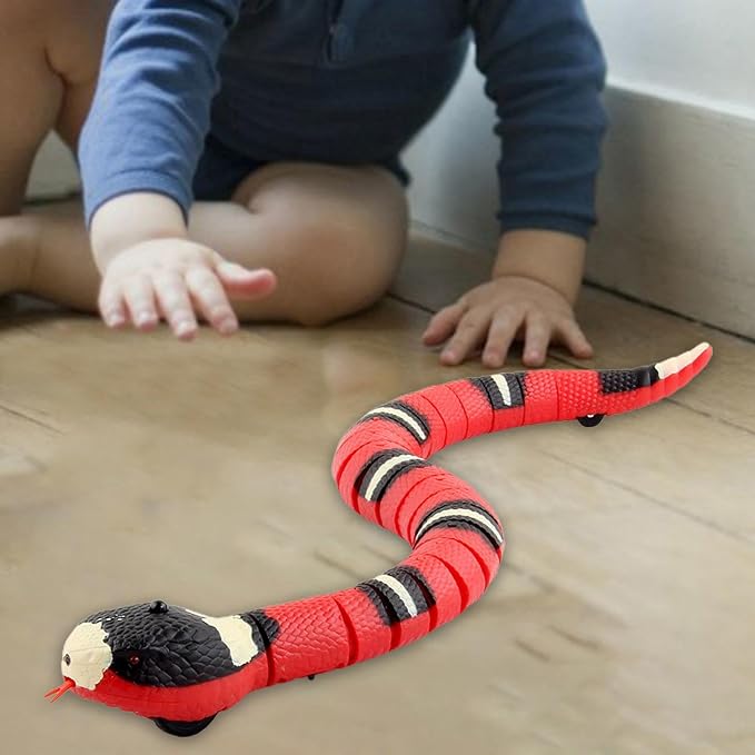 Electric Sensing Cat Toy Snake - Small Pet Toys Automatically Sense Obstacles Interactive Toy Gift, Realistic Rechargeable Tricky Simulation Toy, Snake Cat Toy for Cats Dogs