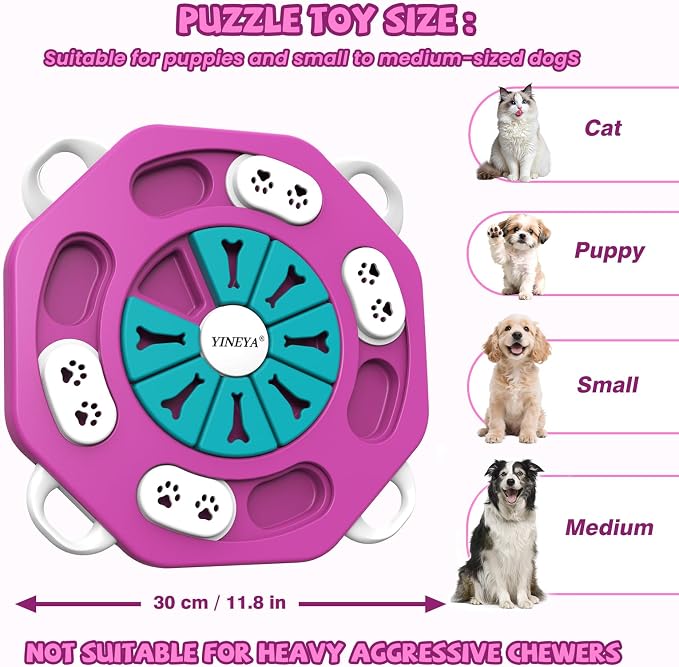 YINEYA Dog Puzzle Toy, Enrichment Toys for Dogs Mental Stimulation | Interactive Treat Brain Games, Treat Dispensing, Keep Them Busy, Training IQ, for Puppy, Small, Medium, Cats