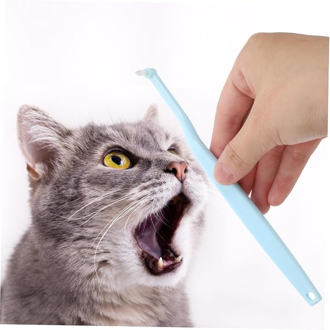 Pointed Head Pet Toothbrush for Cats and Dogs Soft Bristle Oral Care Tool for Small Breeds Bad Breath Control Ergonomic Handle for Easy Use Pet Supply