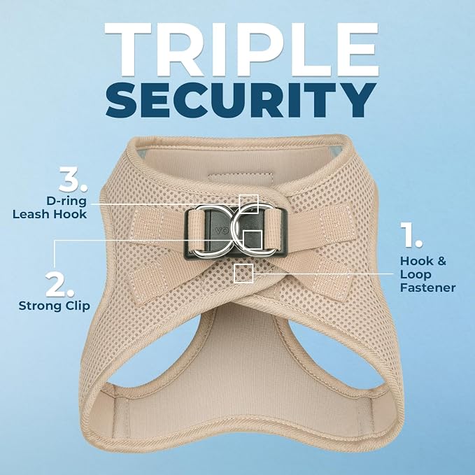 Best Pet Supplies Voyager Step-in Air All Weather Mesh Harness and Reflective Dog 5ft Leash Combo with Neoprene Handle, for Small, Medium and Large Breed Puppies - Khaki, M