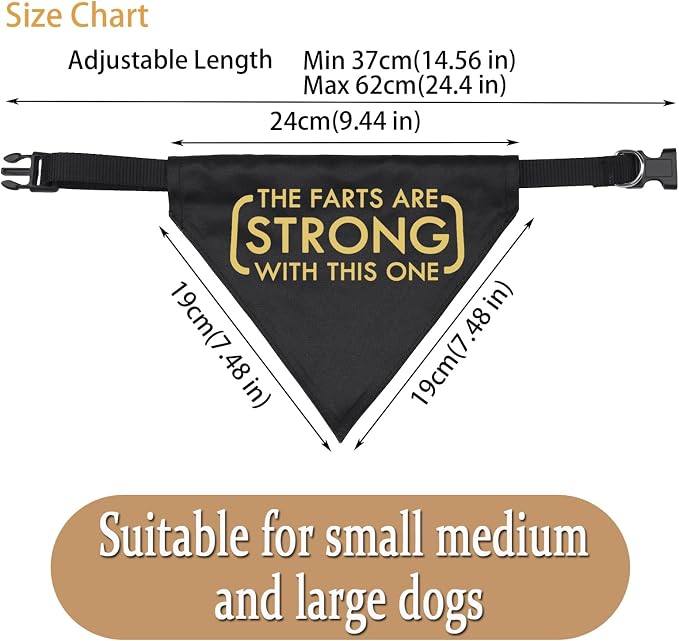 JXGZSO 1 Piece The Farts are Strong with This One Dog Bandana Funny Dog, One Size, Polyester