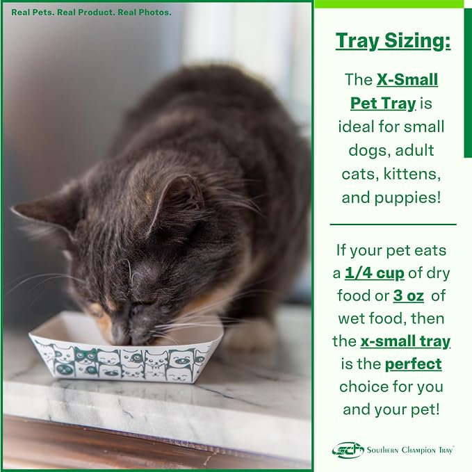 Southern Champion Tray X-Small Disposable Pet Food Bowl, 1/4 Cup, 250 Count
