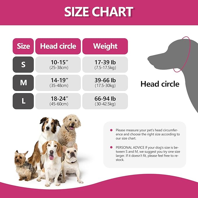 Waterproof Dog Bath Ear Covers & Calming Dog Snood – Aimosheng Reusable, Adjustable Anxiety Relief for Swimming, Grooming, Thunder & Fireworks Fuchsia L